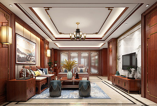 鹤城小清新格调的现代简约别墅中式设计装修效果图